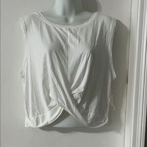 Elegant White Twist Front Crop Top
